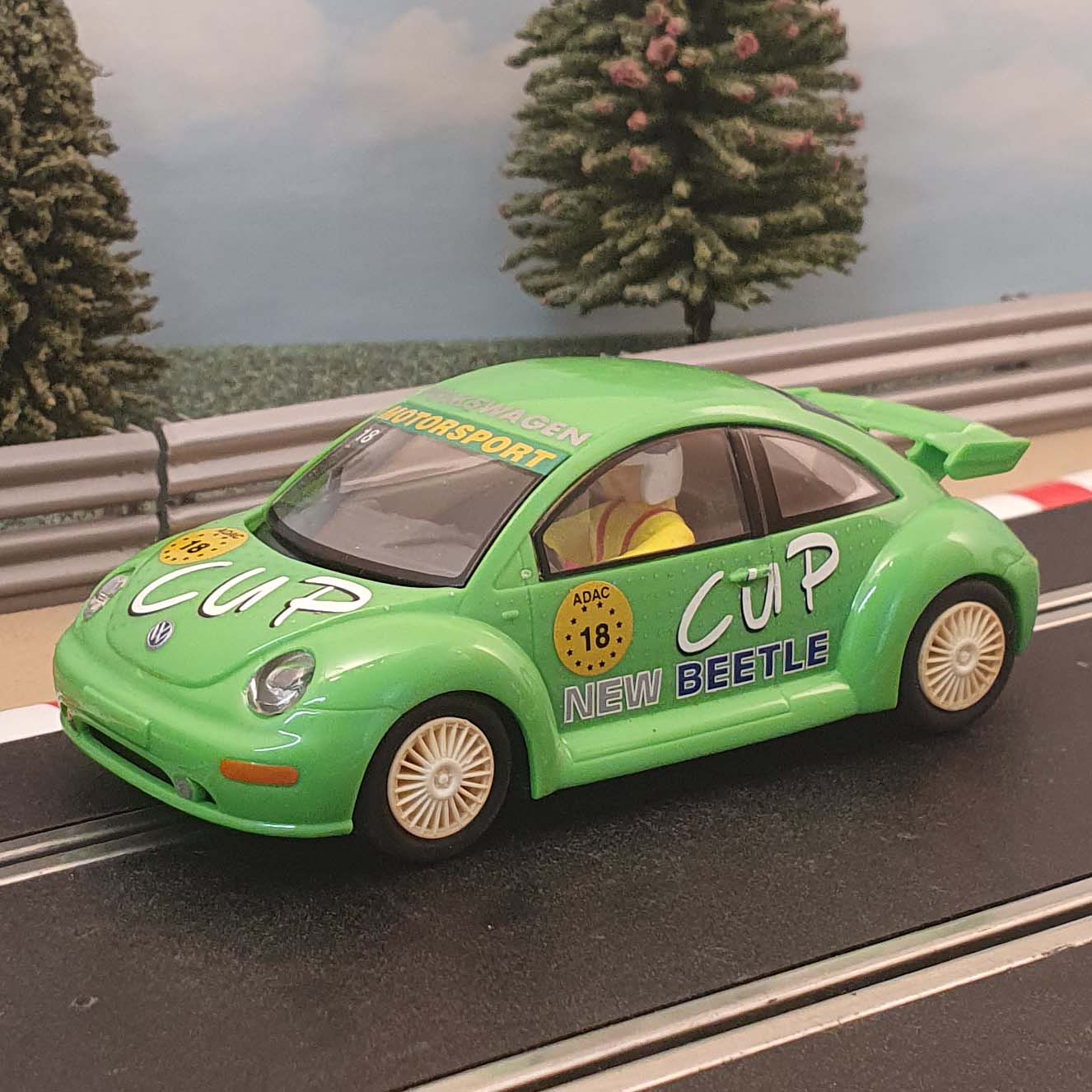 Scalextric 1 32 Car Green VW Volkswagen Beetle 18 J Action Slot Racing