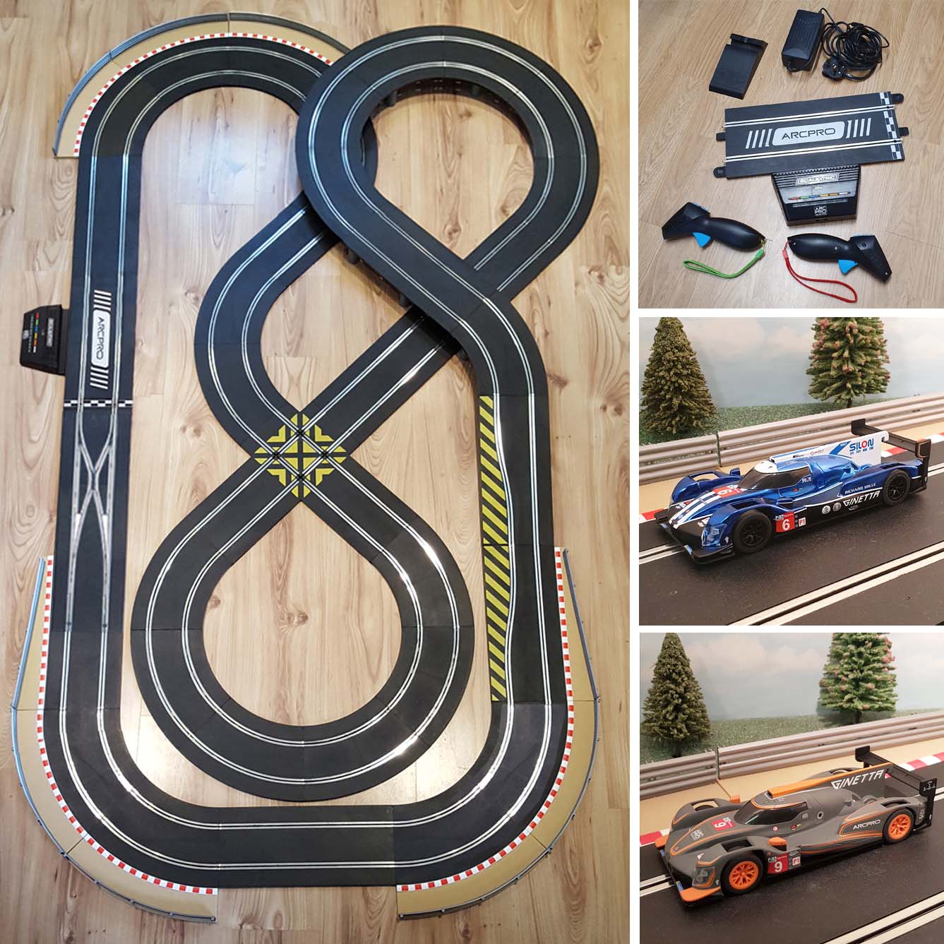 Scalextric 1 32 Figure Of Eight Layout Set ARC Pro Le Mans Ginetta C Action Slot Racing