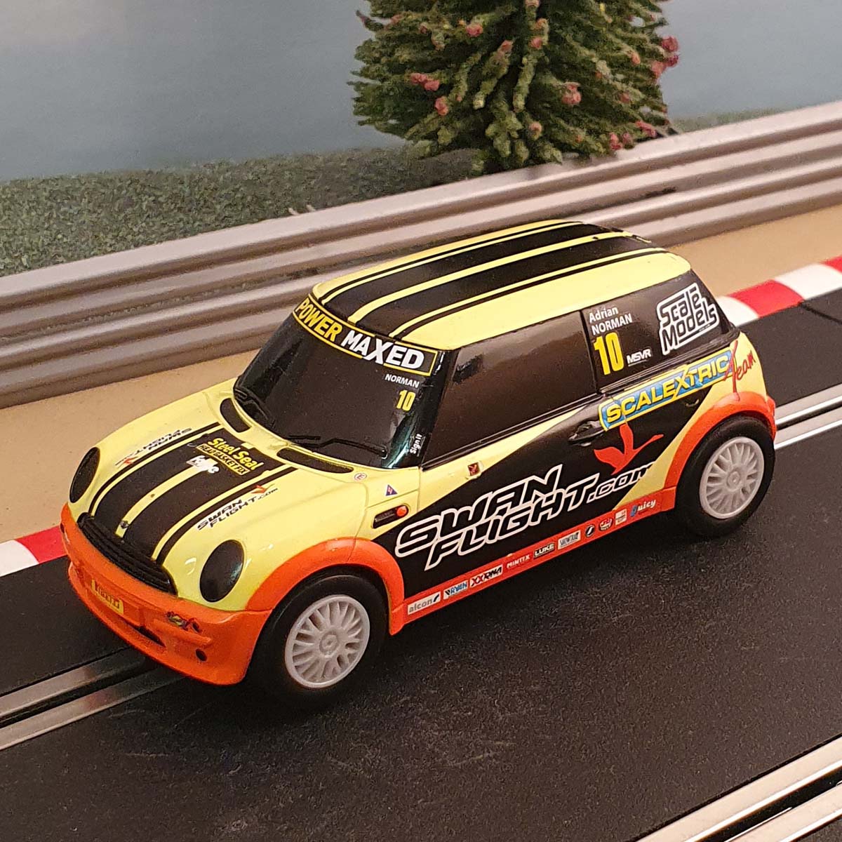 Scalextric 1 32 Car BMW Mini Cooper Norman 10 M Action Slot Racing