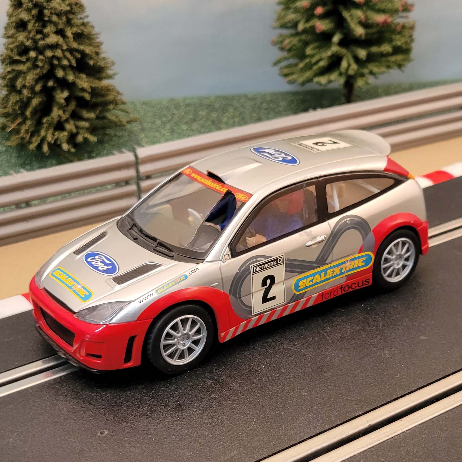 Scalextric 1 32 Car Red Silver Ford Focus Rally WRC 2 Q Action Slot Racing