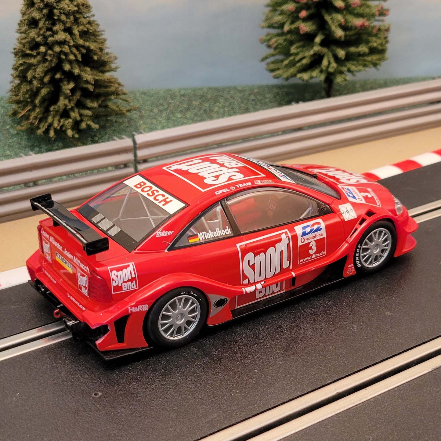 Scalextric 1:32 Car - Red DTM Opel V8 Coupe #3 *LIGHTS* #Q