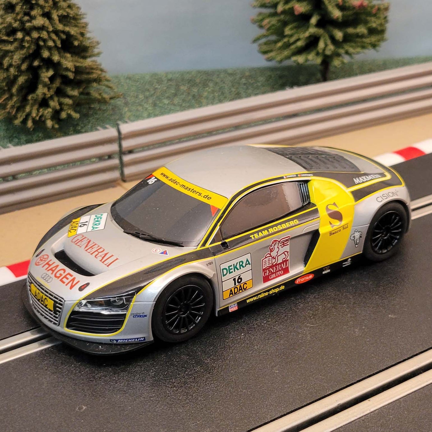 Scalextric 1:32 Car - C3179 Silver Audi R8 GT3 Team Rosberg #16 #MS