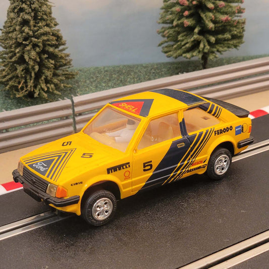 Scalextric 1:32 Car - C394 Yellow Ford Escort XR3i Ferodo Shell *LIGHTS* #5