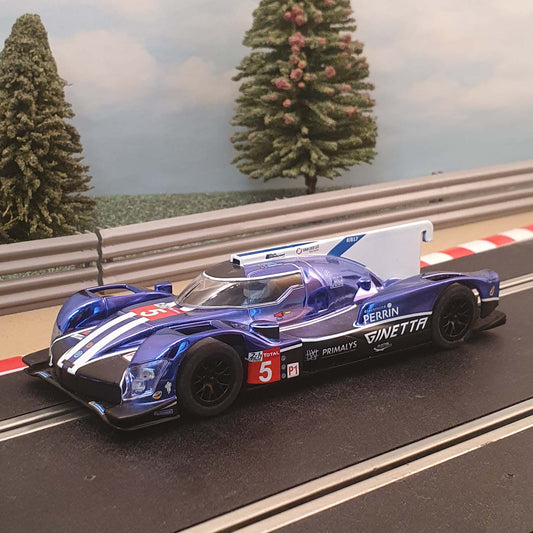 Scalextric 1:32 Car - C4033 Blue Ginetta G60 LMP1 Le Mans #5 *LIGHTS* #S