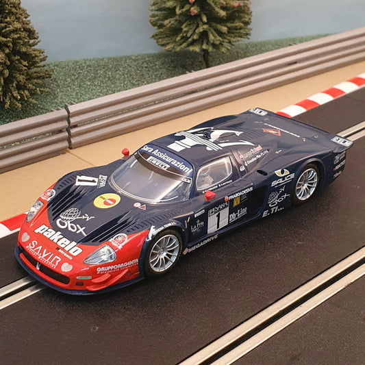 Scalextric 1:32 Car - C2728 Blue Maserati MC12 #1 *LIGHTS* #R