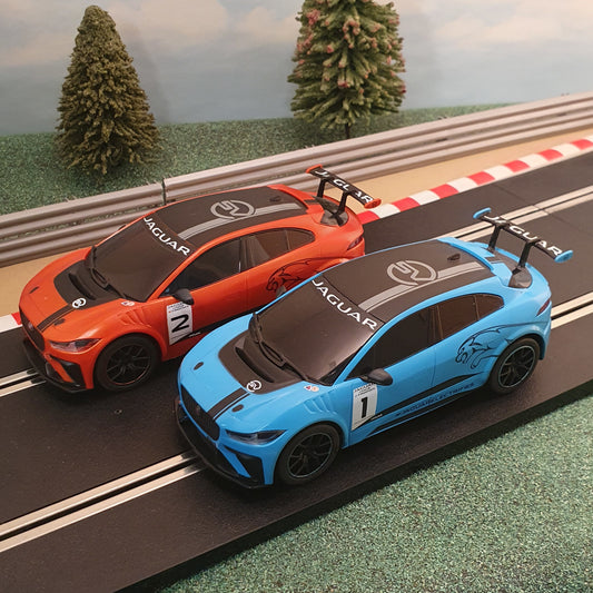 Scalextric 1:32 Pair Of Cars - C1401 Jaguar I-Pace BLUE & ORANGE