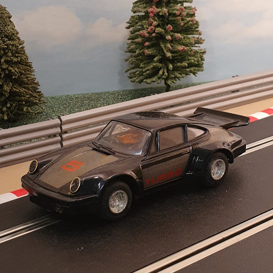 Scalextric 1:32 Car - C125 Black Porsche Turbo 911 #5 *LIGHTS*