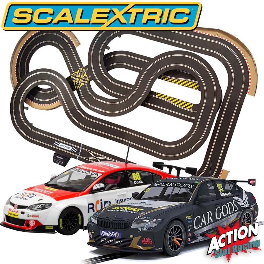 Scalextric 1:32 Layout Set & BTCC Cars #33 & #66 ARC Pro #AS5