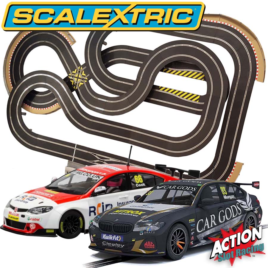 Scalextric 1:32 Layout Set & BTCC Cars #33 & #66 DIGITAL #AS5