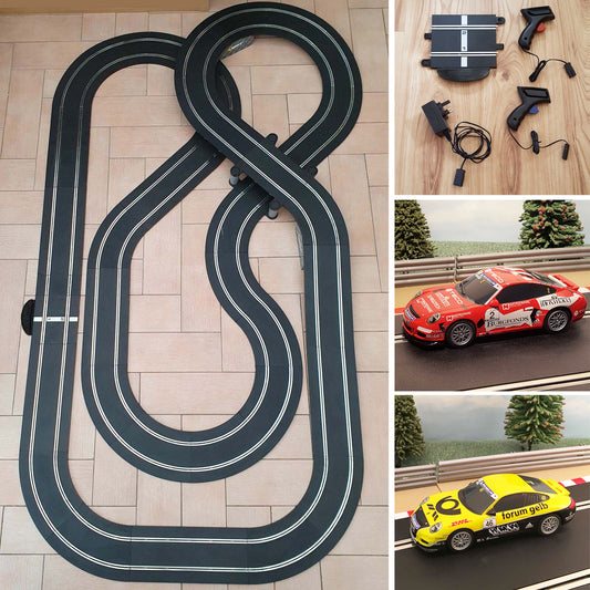 Scalextric Sport 1:32 Track Set Layout With Porsche Cars #AS9