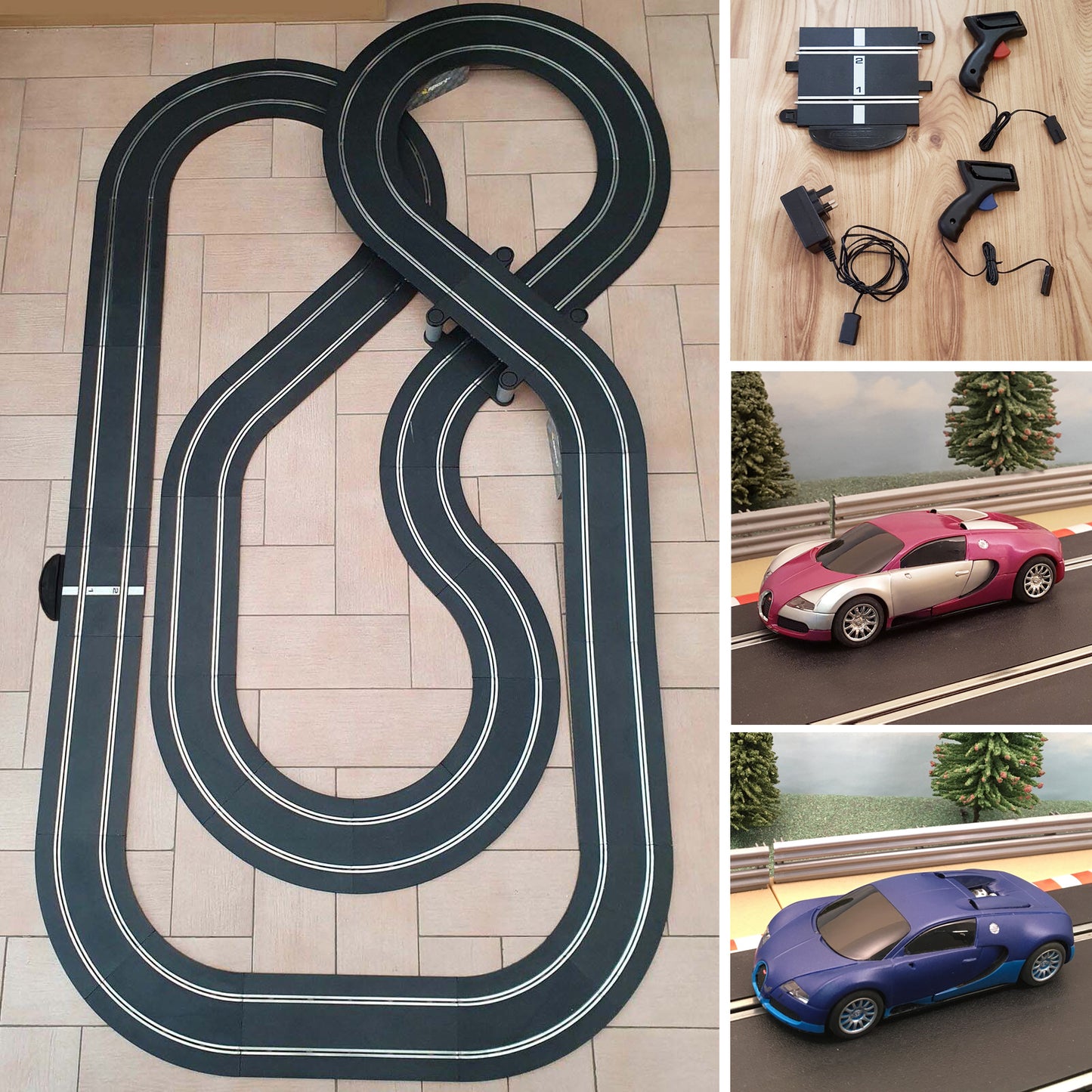 Scalextric Sport 1:32 Track Set Layout With Bugatti Veyron Cars #AS9