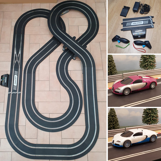 Scalextric Sport 1:32 Track Set Layout With  Bugatti Veyron Cars ARC Pro #AS9