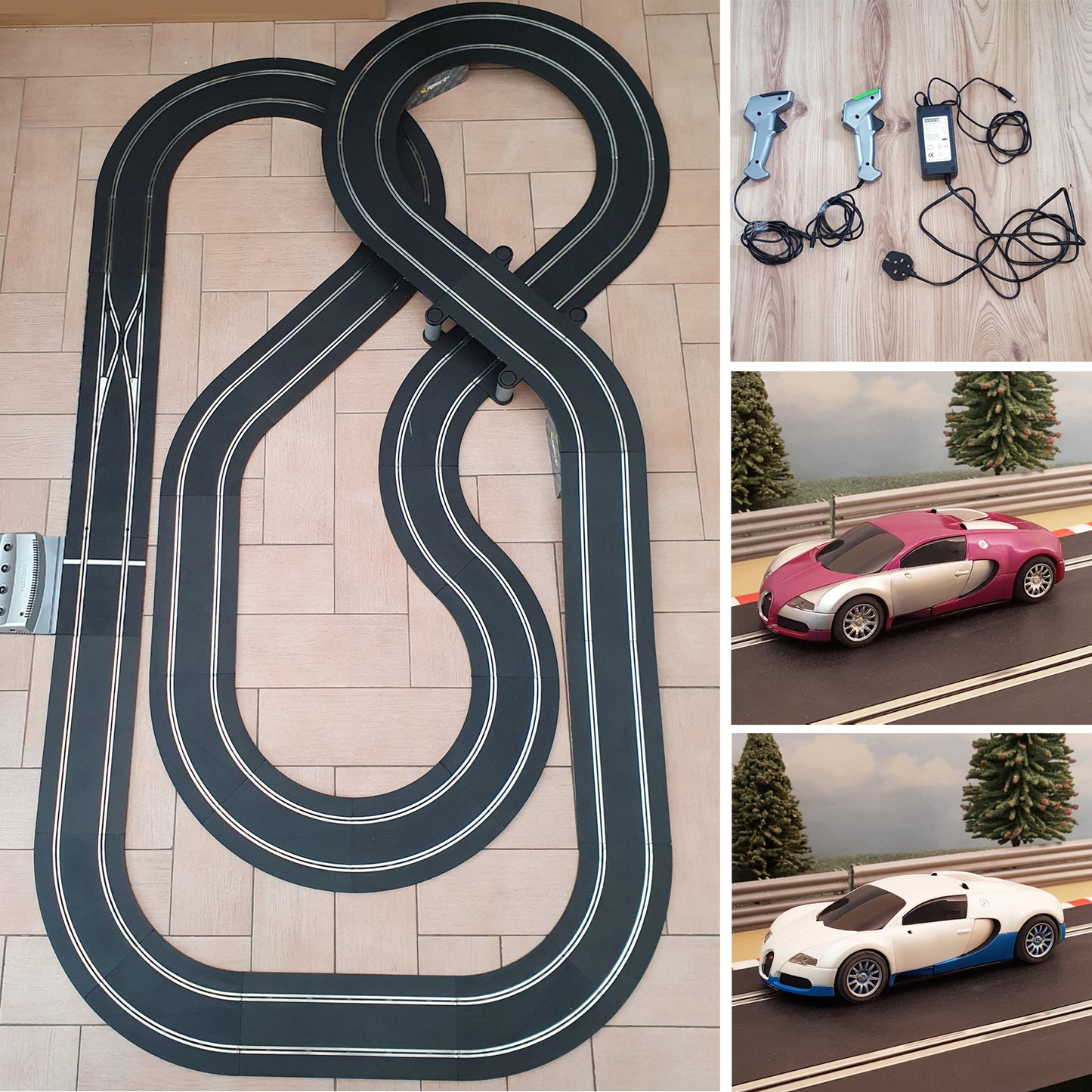 Scalextric Sport 1:32 Track Set Layout With  Bugatti Veyron Cars DIGITAL #AS9