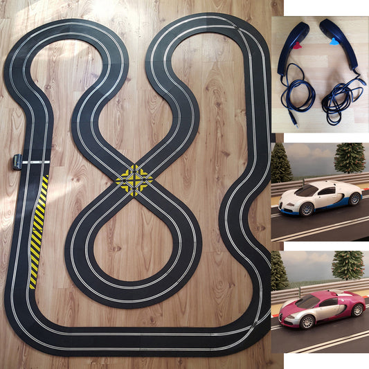 Juego de pistas Scalextric Sport 1:32 - Diseño grande con coches Bugatti Veyron #A