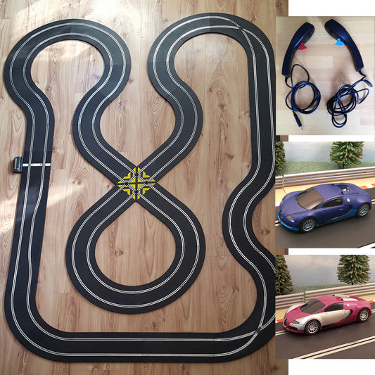 Scalextric Sport 1:32 Track Set - Large Layout With Bugatti Veyron Cars #FA