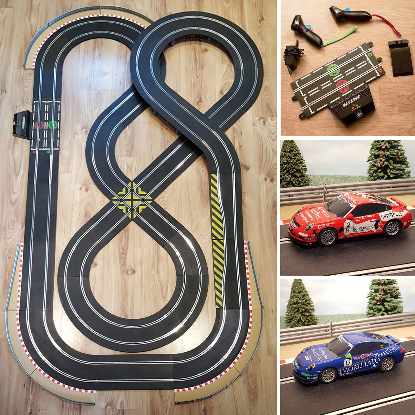 Scalextric Sport 1:32 Set - Double Figure-Of-Eight Layout & Porsche Cars ARC Air