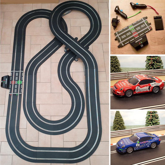 Scalextric Sport 1:32 Track Set Layout With Porsche Cars ARC Air #AS9