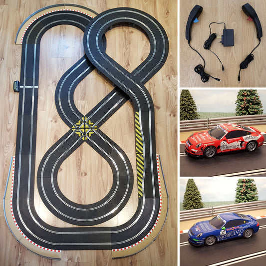 Scalextric Sport 1:32 Set - Diseño doble en forma de ocho con coches Porsche 