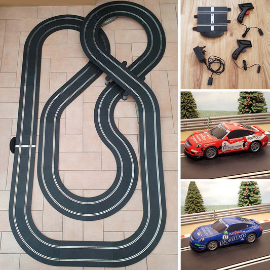 Scalextric Sport 1:32 Track Set Layout With Porsche Cars #AS9