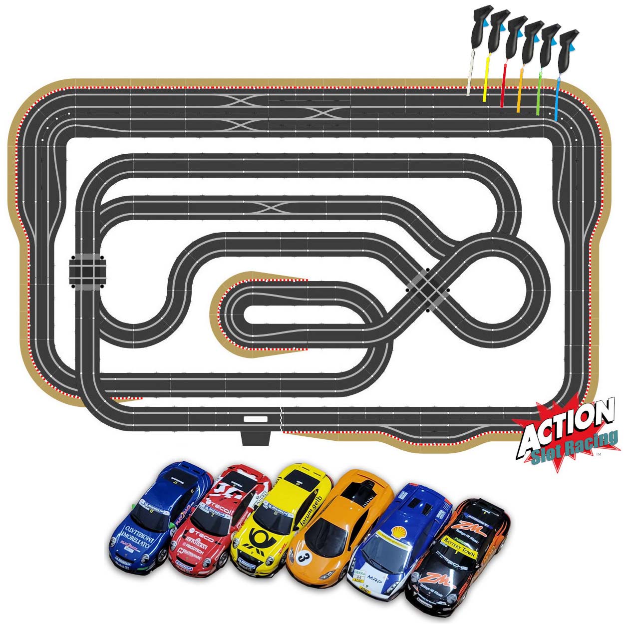 Scalextric Sport 1:32 Track Set Layout & Cars - ARC Pro AS15