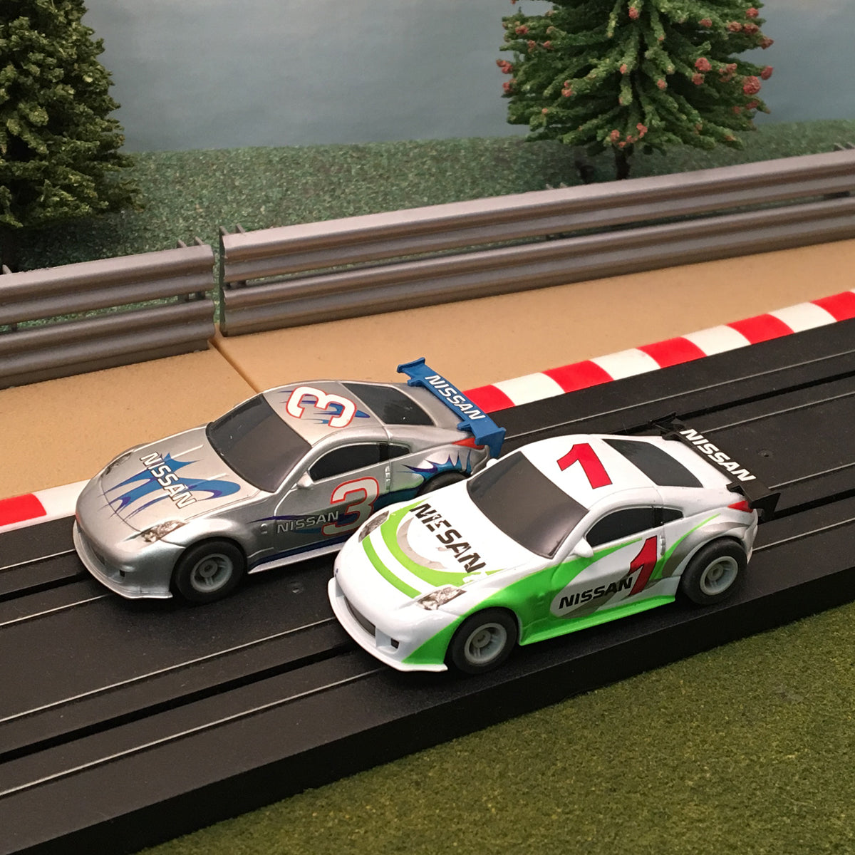 Micro Scalextric 1:64 Cars x 2 - Nissan 350Z #1 & #3