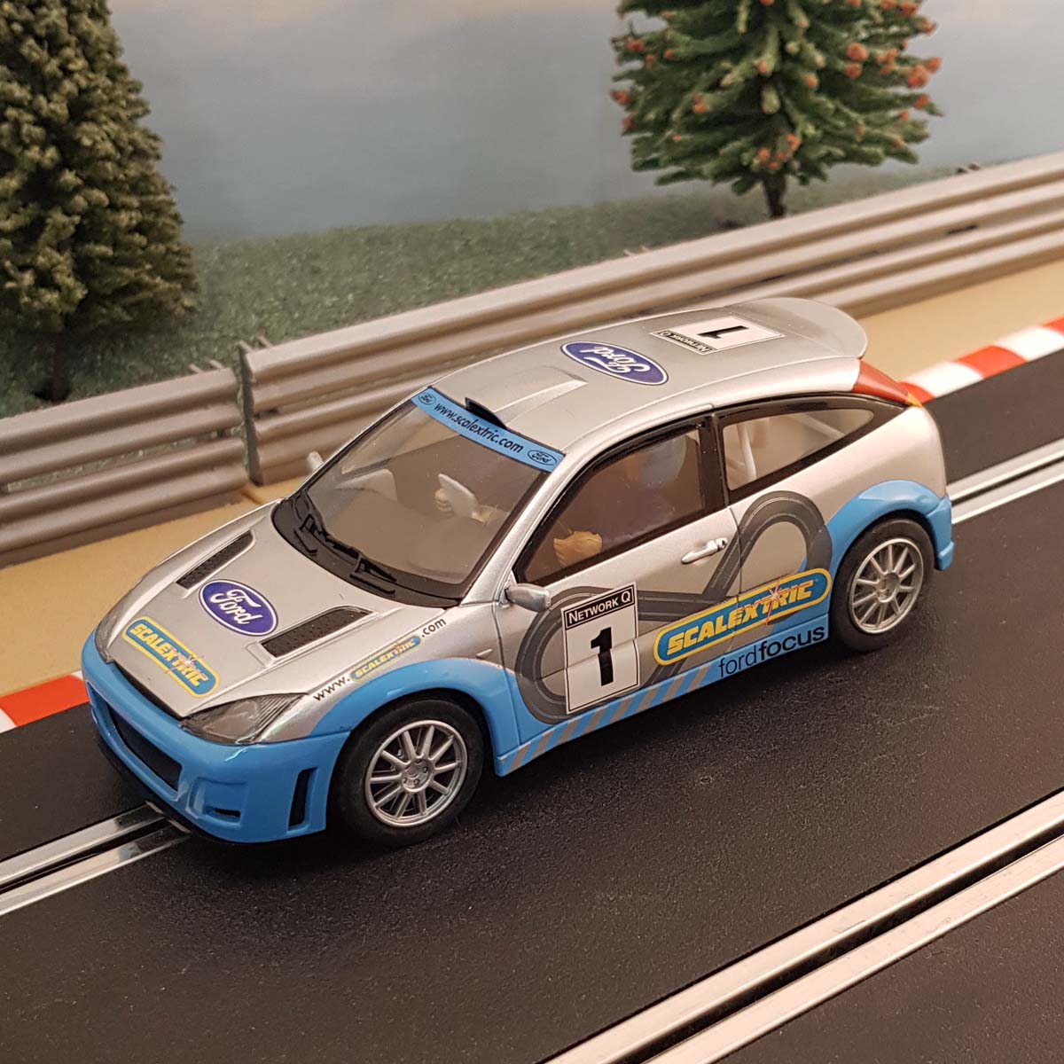 Scalextric 1:32 Car - Blue & Silver Ford Focus Rally WRC #1