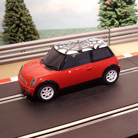 Scalextric 1:32 Car - Red Mini Cooper With Spider Web Roof #M