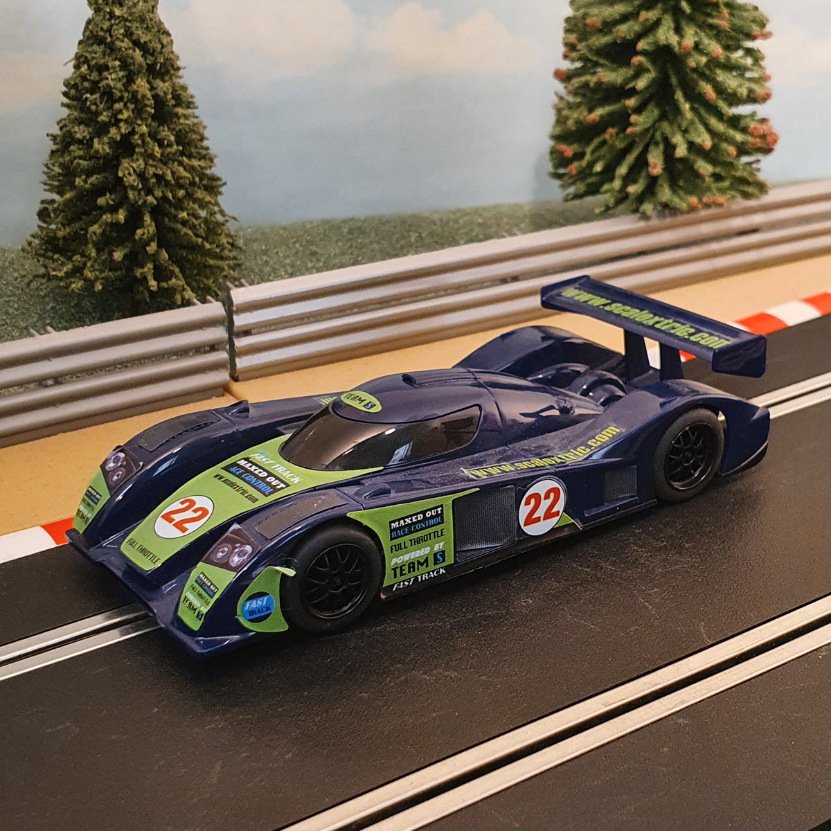 Scalextric 1:32 Car -  Dark Blue & Green Le Mans Prototype #22 #J