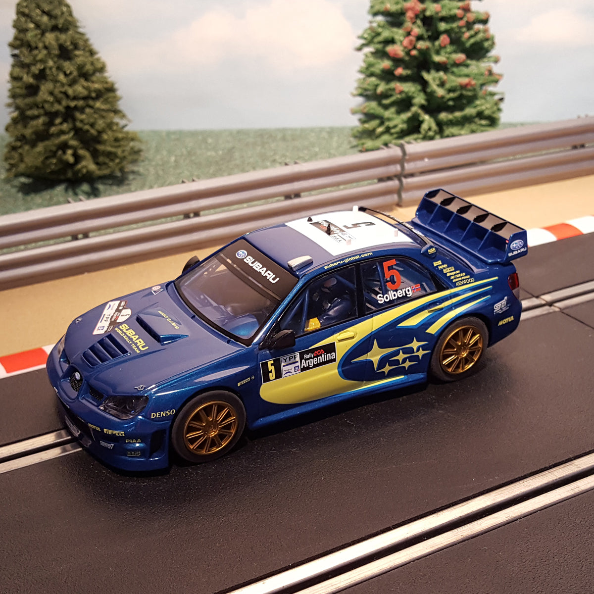 Coche Scalextric 1:32 - C2749 Subaru Impreza WRC 4WD Solberg #5 *LUCES* #W