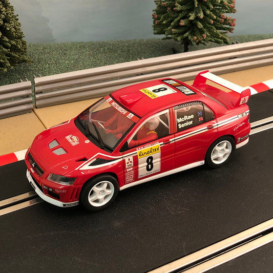 Coche Scalextric 1:32 - C2364A Rojo Mitsubishi Lancer Evo VII WRC #8 *Luces* #E