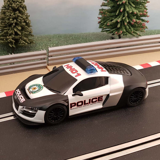 Scalextric 1:32 Car - C3457 Audi R8 GT3 Police Car *LIGHTS & SIREN*