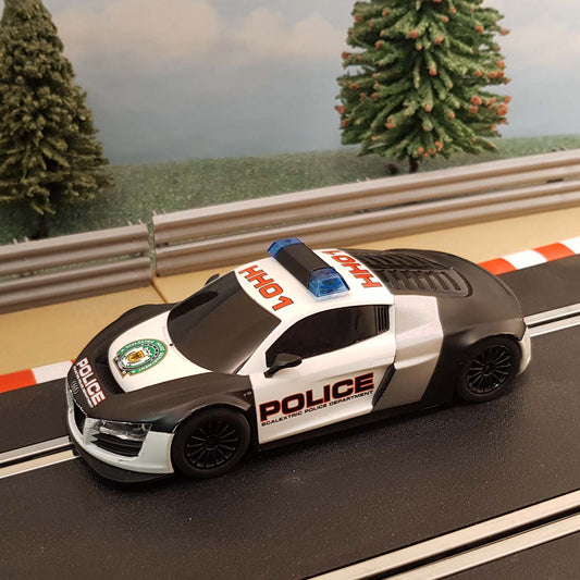 Scalextric 1:32 Car - C3457 Audi R8 GT3 Police Car *LIGHTS & SIREN* #GW