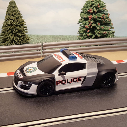 Coche Scalextric 1:32 - C3457 Audi R8 GT3 Coche de policía *LUCES Y SIRENA* #W