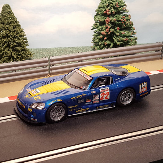 Scalextric 1:32 Car - C2522 Blue Dodge Viper #22 *LIGHTS* #MS