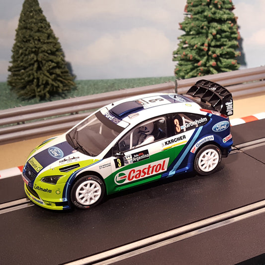 Scalextric 1:32 Car - C2802 Ford Focus 4WD WRC 2006 #3 Gronholm *LIGHTS* #E - Action Slot Racing