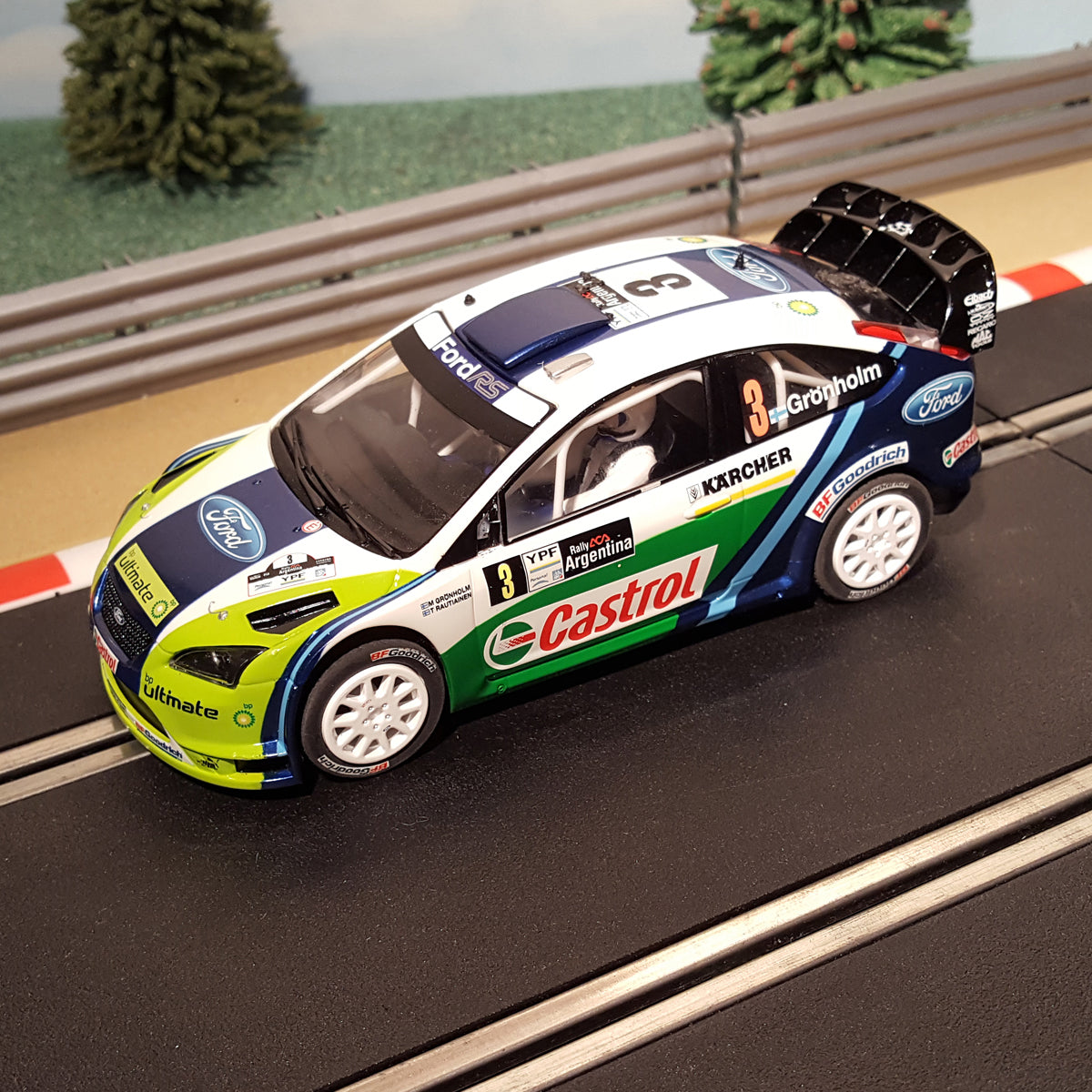 Coche Scalextric 1:32 - C2802 Ford Focus 4WD WRC 2006 #3 Gronholm *LUCES* #M